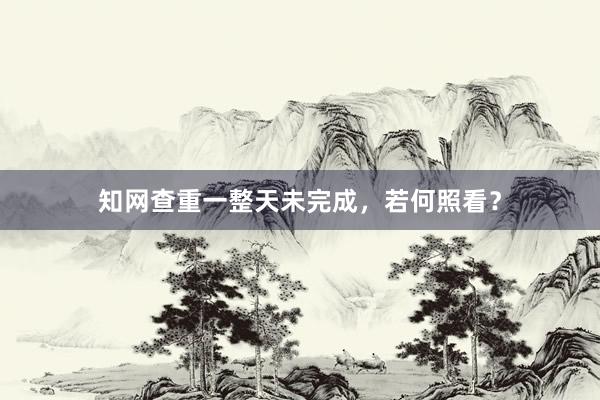 知网查重一整天未完成，若何照看？